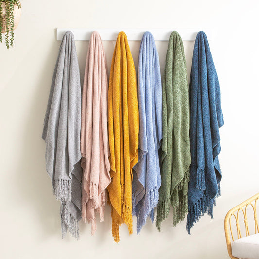 NNEDSZ Newland Polyester Chenille Trumeric Throw by Renee Taylor-0